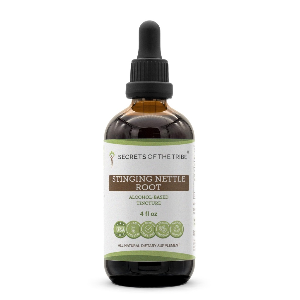 Rahasia Suku-Stinging Root Nettle Tincture Alkohol Ekstrak, Stinging Nettle (Urtica Dioica) Root kering 4 OZ