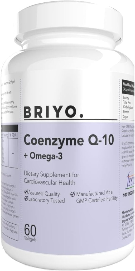 Koenzim ke Q10 + Omega 3 - 150 mg Omega 3 + 100 mg Omegas 3 dengan Lycopene dan Selenium untuk Kesehatan Jantung, Energi Cellular, Dukungan Antioksidant