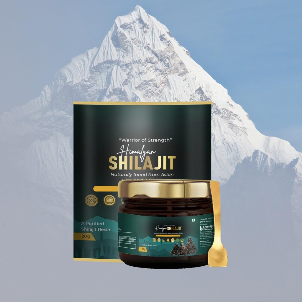 Bhumija dan Life Science Organic Resin Shilajit Suplemen untuk Pria dan Wanita