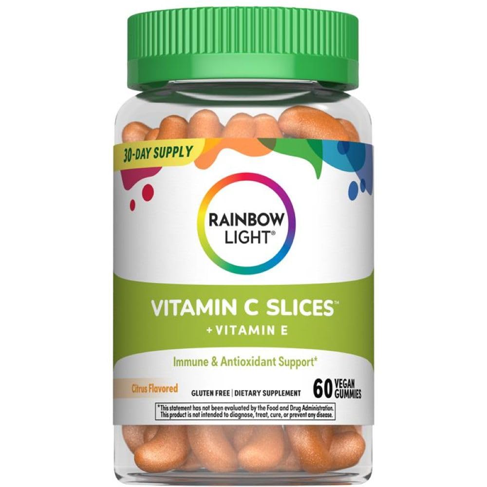 Rainbow Light High- Potency Vitamin C Gummy Suplement Menyediakan Antioksidan Imune Dukungan, Dengan Vitamin C, Vegan dan Gluten Free, 60 Count