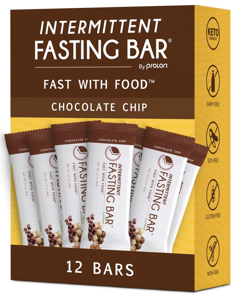 Prolon Fasting Bars 124; 5g Protein, 7g Fiber 124; Keto-Friendly, Gluten- Free, Dairy- Free, Plant - Based 124; Nuclection for Intermittent Fasting 124; Formulated to Not Break Your Fast Fickler Chip (12 Count)