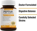 Probilisasi harian Peptiva, 25 Milyar CFU, Provinsi Multi- Strain, Lactoillus Acidolerilus, Bifidobacterium, Tambahan Digetives - 30 Count