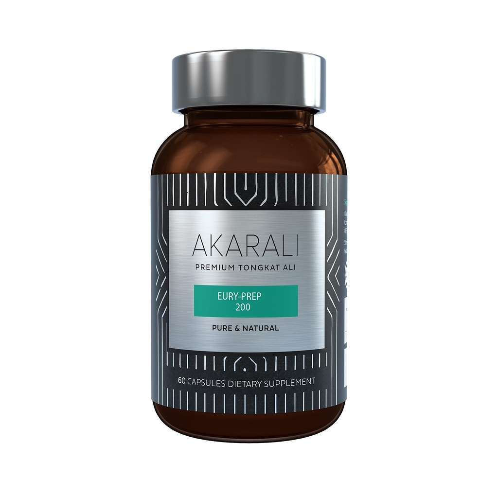 AKARALI Pure Tongkat Ali Longjack 200: 1 Sangat berkonsentrasi 1.5% Eurycomanone US Patented Physta .Freeze- Dry Extraction Technology Supports, Energy and Performance (60 Count)