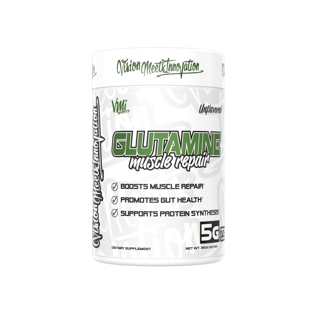 VMI Sportamine Glutamine Repair Popper Pure L- Glutamine 124; Muscle Repair & Recovery - Gut Health - Protein Synthesis 124; 5g per Serving - 72 Serving
