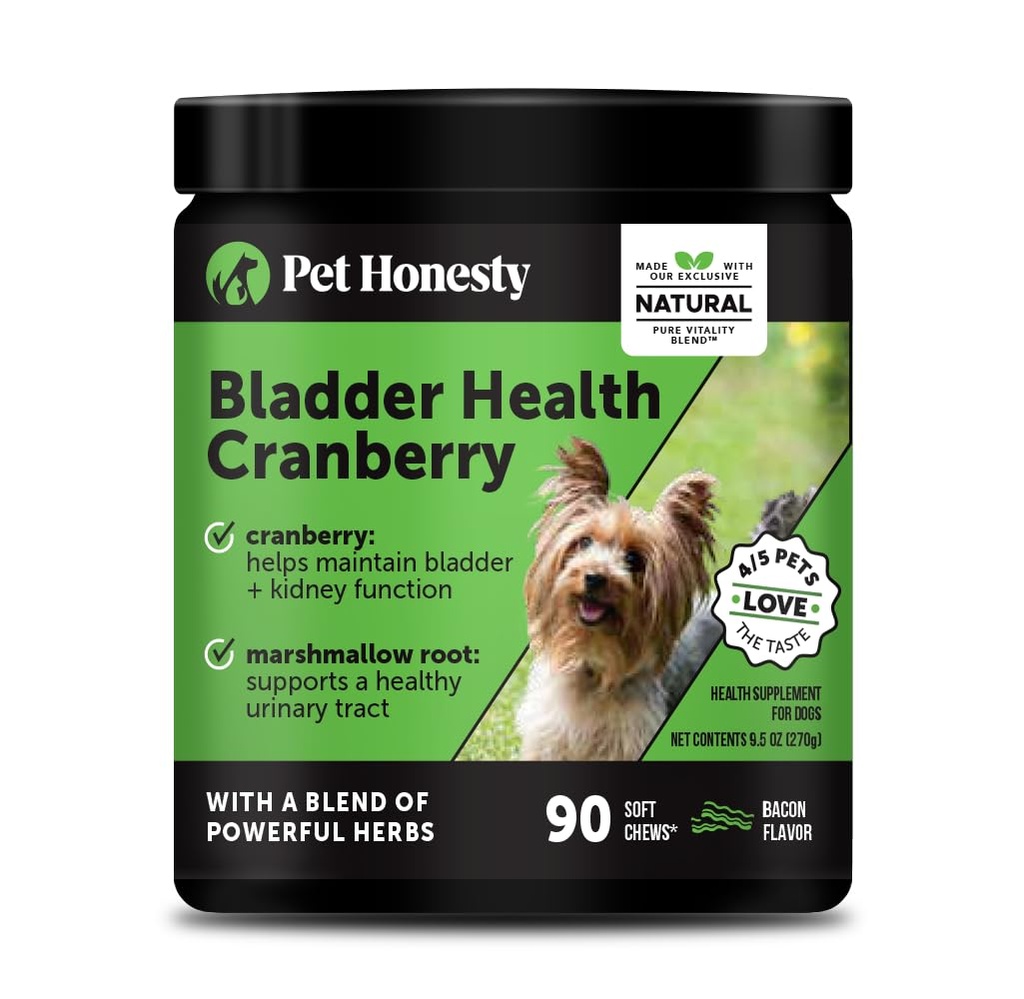 Cranberry Bladder Health for Dogs - contains Active Ingreations - Cranberry & D- Mannose to Help Dukung Dog Urinary Tract Health, Dog Bladder Dukung, & Ginney Dukungan untuk Dogs (Bacon)