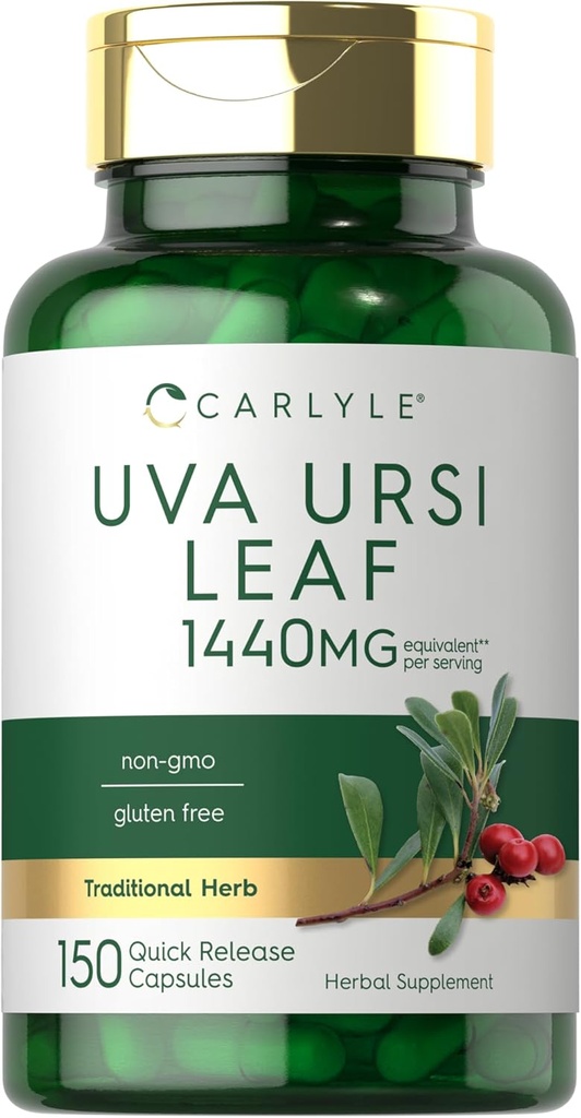 Carlyle Uva Ursi Capsules 124; 1440mg 124; 150 Count 124; Herbal Leaf Extract 126; Non-GMO 124; Gluten Free Suplemen