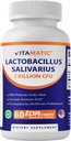 Vitamatic Lactopiillus Salivarius 2 Miliar per DR Capsule - 60 Count - Digetical Dukung - Dibuat dengan Prebiotic Inulin Fiber (1 Botol)