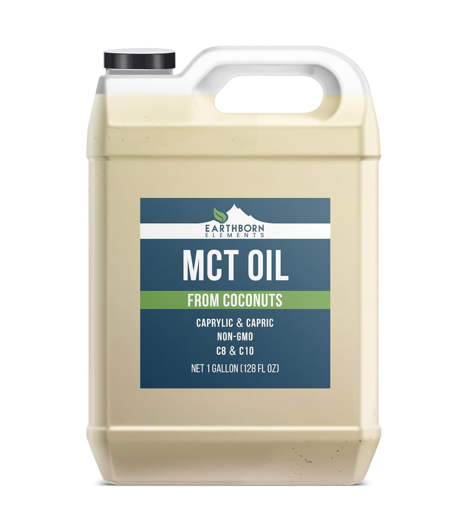 Elemen Bumi MCT Minyak 1 Gallon, Murni & Unenluted, Minyak Kelapa, Triglyceride Caprylic