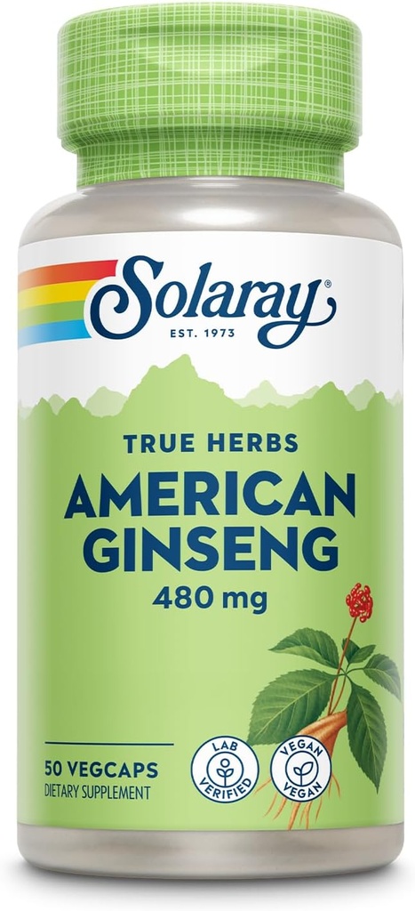 Pasukan Amerika Ginseng 480 mg 124; Adaptogenic Herb 124; Healthy Stress, Energi & Fisik Endurance Dukung Mendukung 124; 50 VecCaps