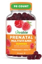 Lifeable Prenatal Multivitamin dengan Besi dan Choline 124; Great Tasting prenatal Vitamin untuk Perempuan; Vegetarian None Gummies; 90 Gummies