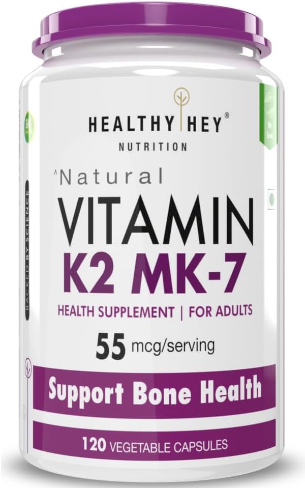 ATS Vitamin K2 = 124; 100% Vegetarian Vitamin K2 Manfaat di Bone Health - 55mcg - 120 Vitamin K27 Kapsul