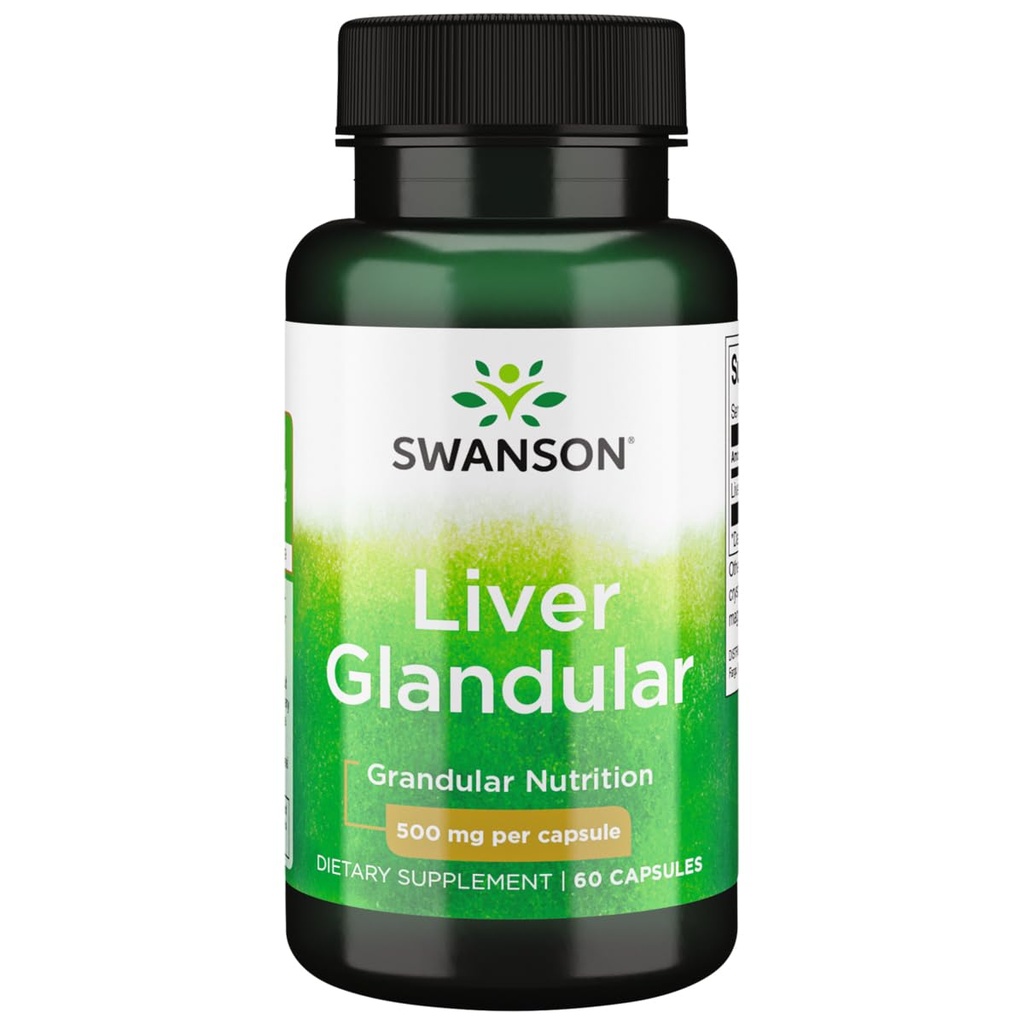 Swanson Liver Glandular 500 Miligram 60 Capsules
