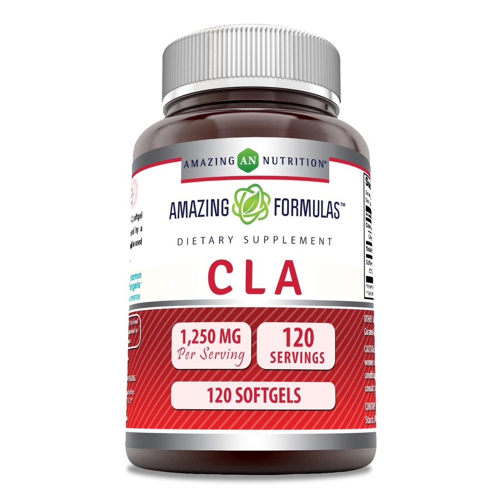 Amazing Formulas CLA (Conjugated Linoleic Acid) 1250 Mg 124; Softgels Sufgels Suffs Suggels Sug4; None-GMO 124; Gluten- Free 124; Made in USA (1 Pack 124; 120 Count)