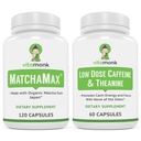 VitaMonk Energy & Focus Bundle: MatchaMax Organik Jepang Matcha Capsules rendah Dose Caffeine dan Theanine