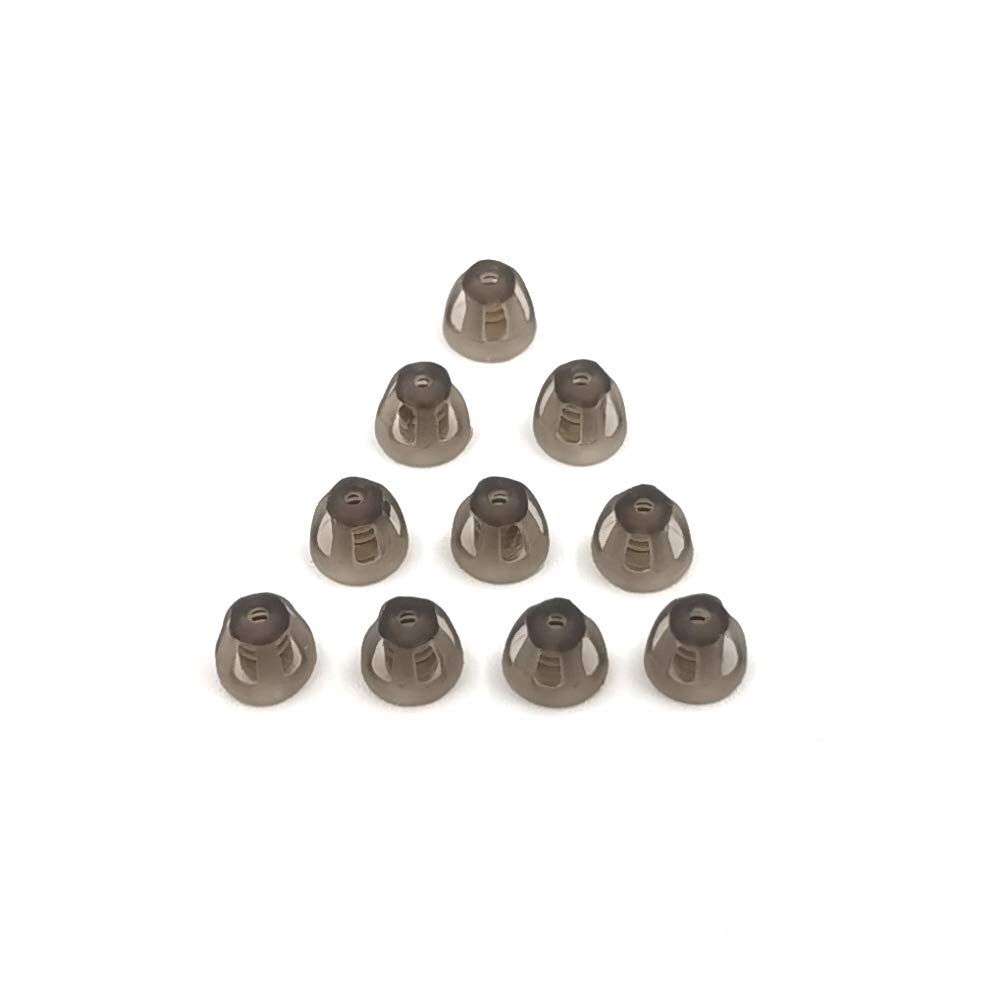 Hearing Aid Domes Smoky Gray Tips Ear Pieces Comfortable untuk Open Fit BTE Sound Amplifier PSAP Kit Invisible, kecuali untuk RIC 5mm (S * 10)