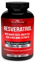 Tambahan Reveratrol - 1400mg Ekstra Formula dengan Ekstrak Benih Grape, Green Tea Extract, Red Wine Extract - 60 Veggie Capsules
