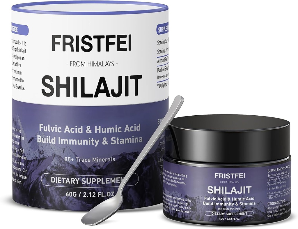 Shilajit Pure Himalaya Emas Organik Kelas Natural Shilajit Resin untuk Pria & Perempuan - Himalaya Shilajit dengan 85 + Trace Acid Minevic & Fulvic, 60 Grams