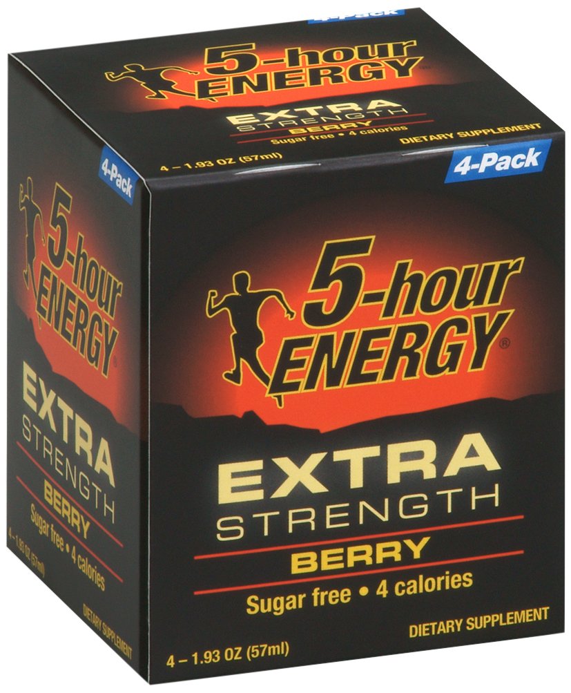 5-Hour Energy Extra Power Dietary Supplement, Berry, 4 Count