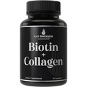Tambahan Biotin dan Collagen - 10.000.000 mcg Biotin + Bovine Collagen untuk Thinning & Brittle Hair. Advanced 2-in- 1 Vitamin Complex. Supports Thicker, Healthier Hair Growth for Women, Men