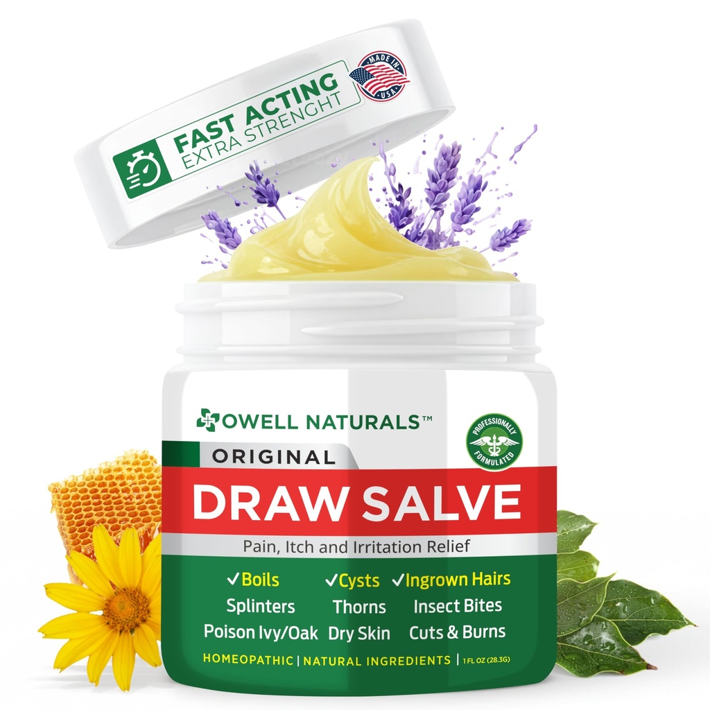 OWELL UMPURAN Menggambar Salve Oquest untuk Boil & Cyst Removal, Rambut Dalam, Pembuangan Splinter, Bug Spider Bites, Bee Sting, Mosquito Itching, Poison Ivy