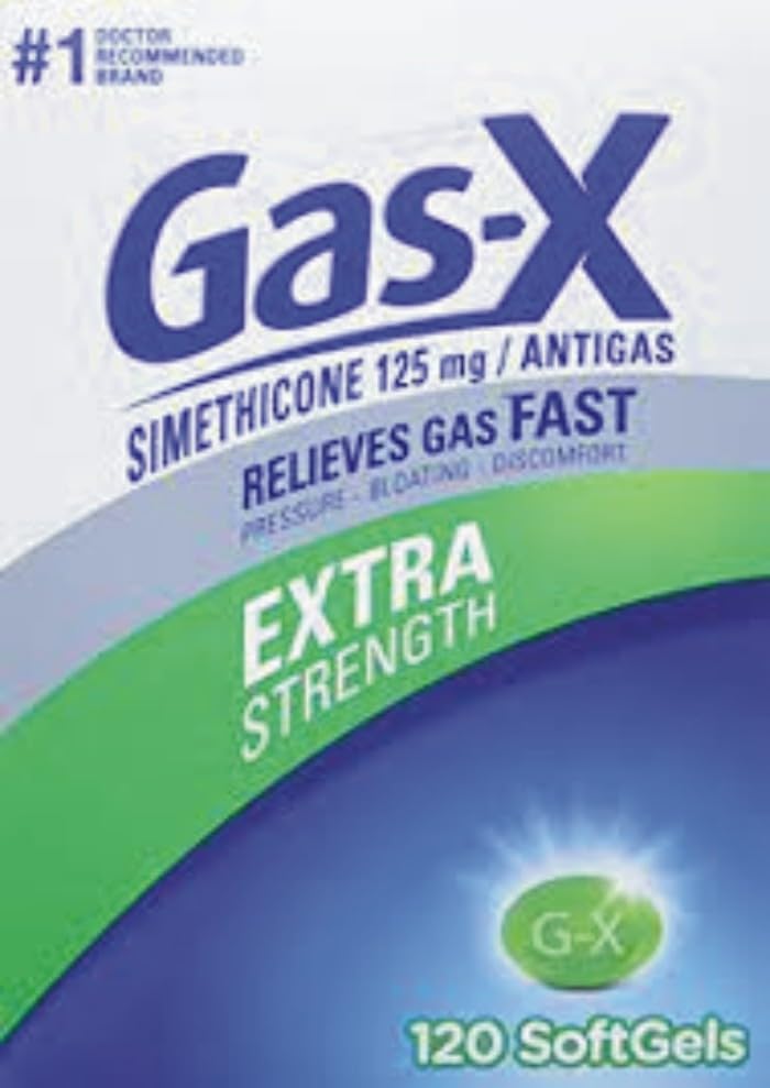 Gas- X Extra 125mg Kekuatan Gas Relief Simethacon 120 Softgels
