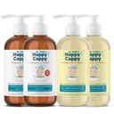 Happy Cappy Daily Medicated Shampour and Body Wash Bundle - Baby Dandruff Shampere, Helling Cradle Cap and Seborheeciic Dermatitis, Reduces Reduces, Dermatologist Tested, Fragrance-Free - 4 Pieces