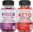Usus Kacang Atlantis Gula Bebas Prebiotik Gummies untuk Dewasa 2-Pack (120 Gummies) + Gula Bebas Keto Apple Cider 60 Gummies