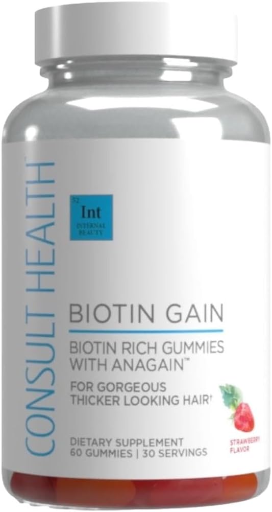 Konsultan Kesehatan BiOTIN GAMES dengan ANAGIN - Mengurangi Rambut Kehilangan - Secara klinis Diuji - 10.000 mcg Biotin Vitamin B7 untuk Mendukung Pertumbuhan Rambut Sehat, Skin dan Nails untuk Perempuan dan Pria - 60 Cacah