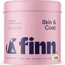 Finn Skin & Coat Salmon suplement for Dogs Hobles 124; Support A Thick & Shiny Coat 14; Fish Oil from Wild Alaska Salmon, Omega-3s, EPA & DHA, Biotin, & Zinc 12490 Soft Chews
