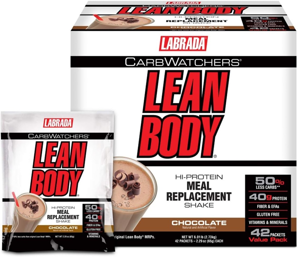 Labrada Carb Watchers Lean Body Hi- Protein Meal Replacement Shake, Chocolate Ice Cream, 2.29 Ounce (Paket 42)