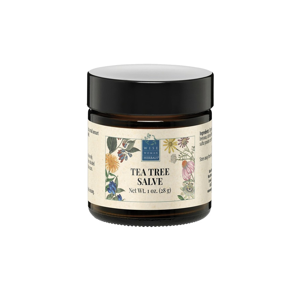 Wise Woman Herbals - Tea Tree Salve - 1 Oz - Memroses Normal Healthy Skin, Helling Aid Dry Itchy Skin dan Irritation on Toenails, Fingernails, and Body