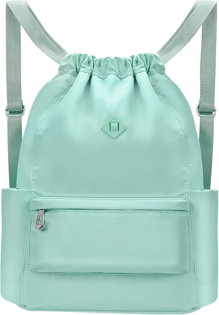 Drawstring Backpack dengan Wet Pocket Backpack Water- Resistant Cinch String Bag Beach Swim for Women