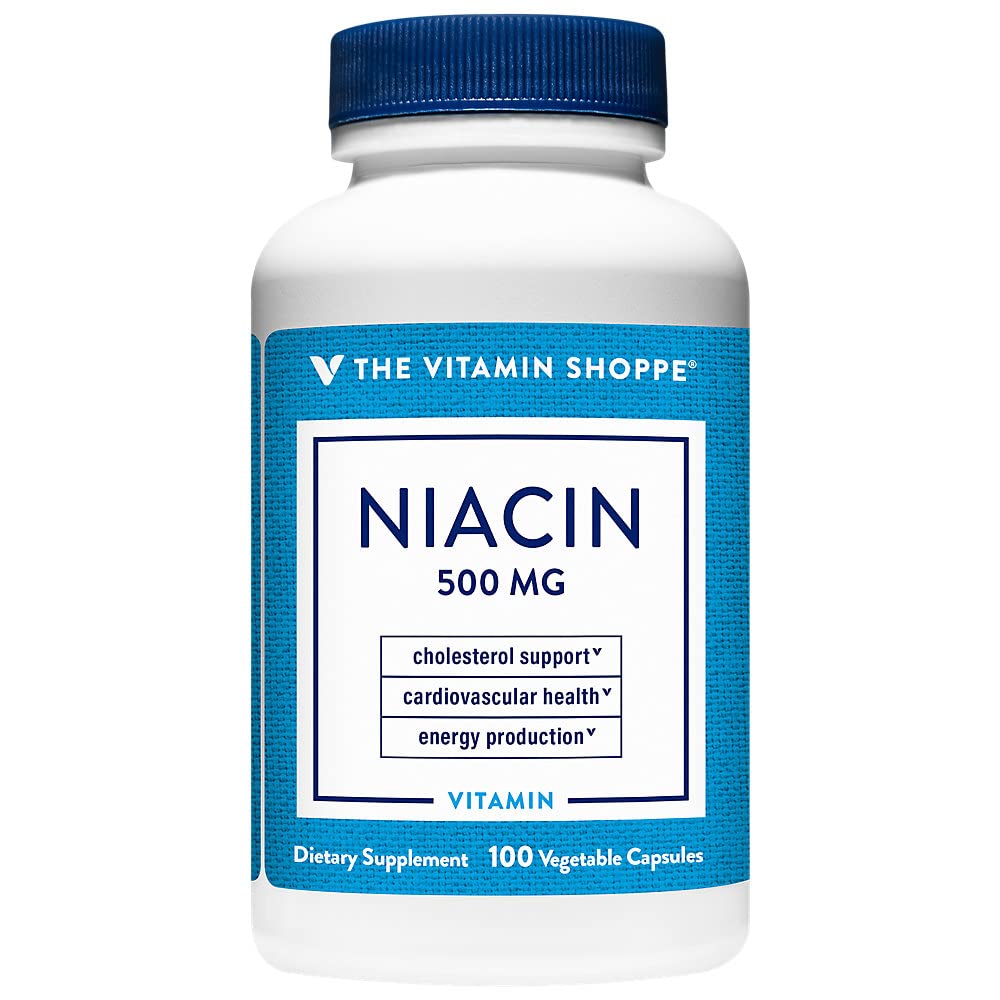 Dukungan Vitamin Shoppe Niasin - Kolesterol - 500 MG (100 Kapsul Vegetable)