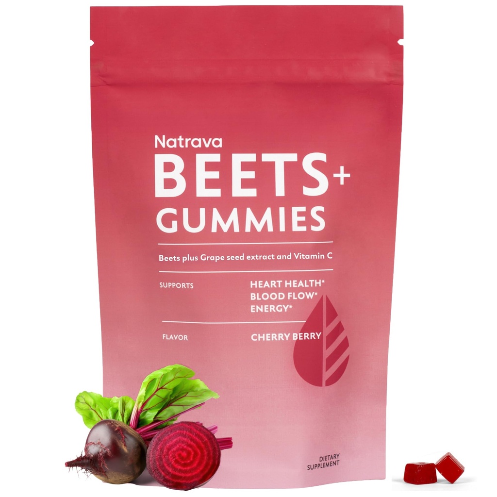 Beets + Gummies - Premium Beet Root Powder, Grap Ekstrak dan Vitamin C - Menyediakan Tekanan Darah dan Kesehatan Jantung Sehat - Rendah Gula Nitric Oxide dan Supplemen Sirkulasi - 50 Mimic