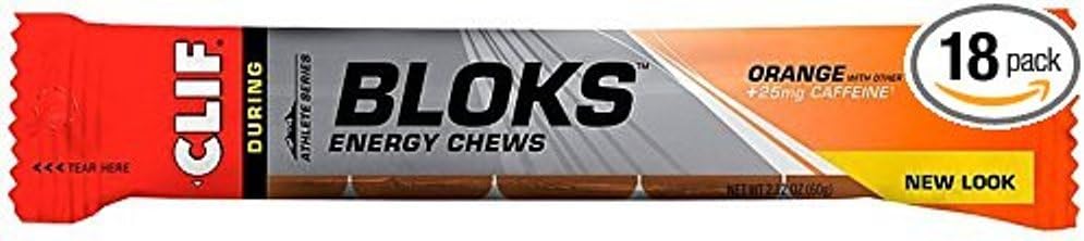 CLIF BLOKS Energy Chews - Orange - (2.1 oz, 18 Cacah)