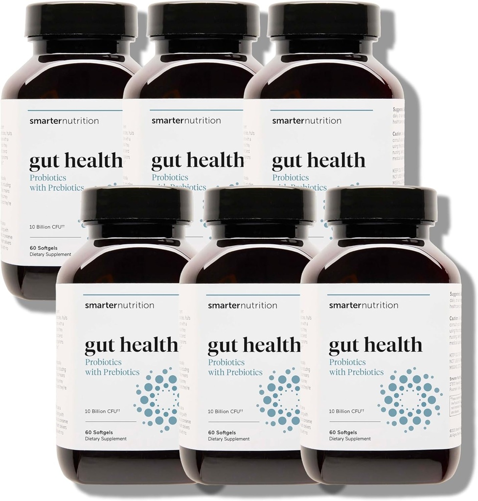Smarter Nutrition Geat Health Progecs with Precipia - 100% Soil- Based Strains with MCT Oil for Digetical, Immune Health, Gut Microbiome - Vegetarian - 360 Count (Paket 6) - 180- Day Suppply