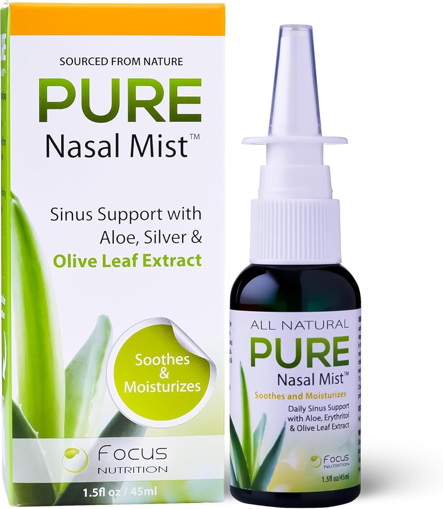 1.5oz 14; Sinus Relief Nasal Spray 124; Soothe dan Moisturize Nose Mu 124; Silver Nasal Spray dengan Aloe, Erythritol, dan Olive Leaf Extract