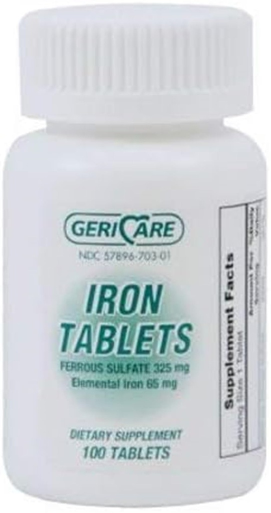 Geri Care 57896-0703-01 Ferrous Sulfate Hijau 325mg (Paket 100)