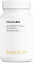 SUPERSMART - Vitamin D3 1000 IU per hari - Vitamin untuk Strengthen Bones - Sel Pelindung 124; Non- GMO & Gluten Bebas - 150 Softgeels