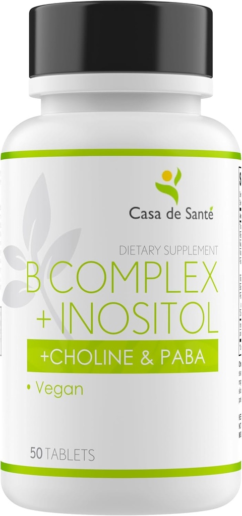 Casa de Sante Low FODMAP Vitamin B-100 Kompleks + Inositol + Chooline & PABA, Vegan