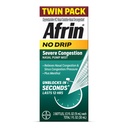 Afrin No Drip no PAST Contraffic Nasal Mist Twin, Non-Drowsy, Fast-- Acting Decongestant for Nasal Contration and Sinus Pressure Relief, Dewasa dan Anak 6 dan Older, .5 fl oz (Paket 2)