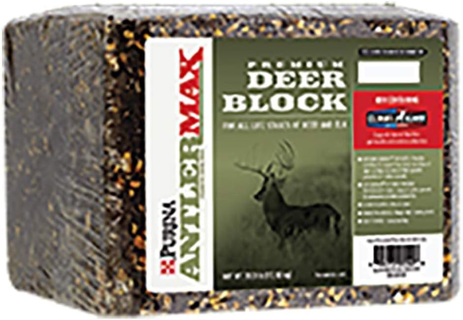 Purina AntlerMax 124; Water- Resistant Deer Feed Block 14; Diet- Enrichment untuk Antler Growth 124; 33 Pound (33 lb) Blok