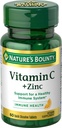 Nature 's Bounty Vitamin C + Zinc, Tambahan Vitamin, Mendukung Kesehatan Immune, 60 mg, 60 Tablet