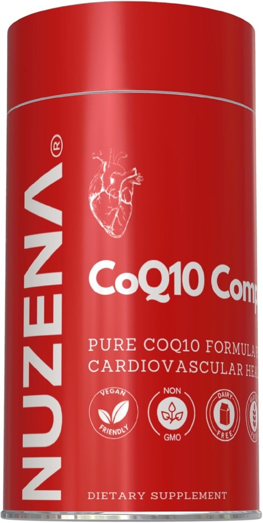 Nuzena Coenzim Q10 200mg Kapsules, Made in USA Organic Coq 10 Ubiquinone for Heart Health, Better Absorpsi & powerful Antioksidants (Pack of 30)
