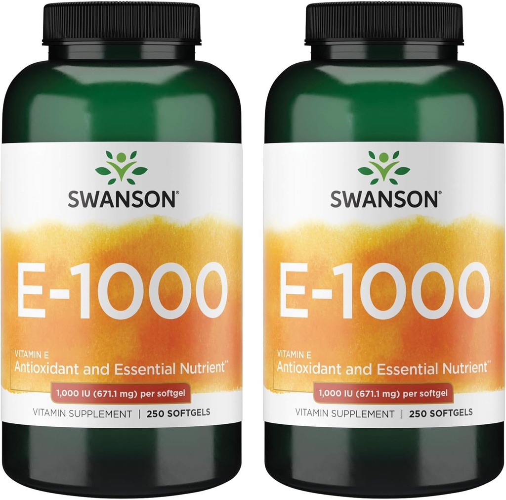 Swanson Natural Vitamin E 1000 Iu (671.10 juta) 250 Sgels (2 Pack)