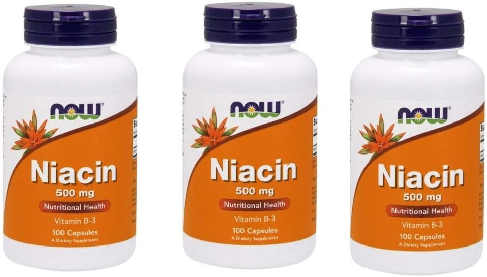 Sekarang makanan Niacin Vitamin B-3 500 mg. - 100 Capsules (Multi- Pack)