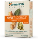 Himalaya Koflet Lozenges, Menthol Flavor, Natural Herbal Cough Drop untuk Relief Pemanasan dan Kompas Suara, 130 mg, 20 Lozenges
