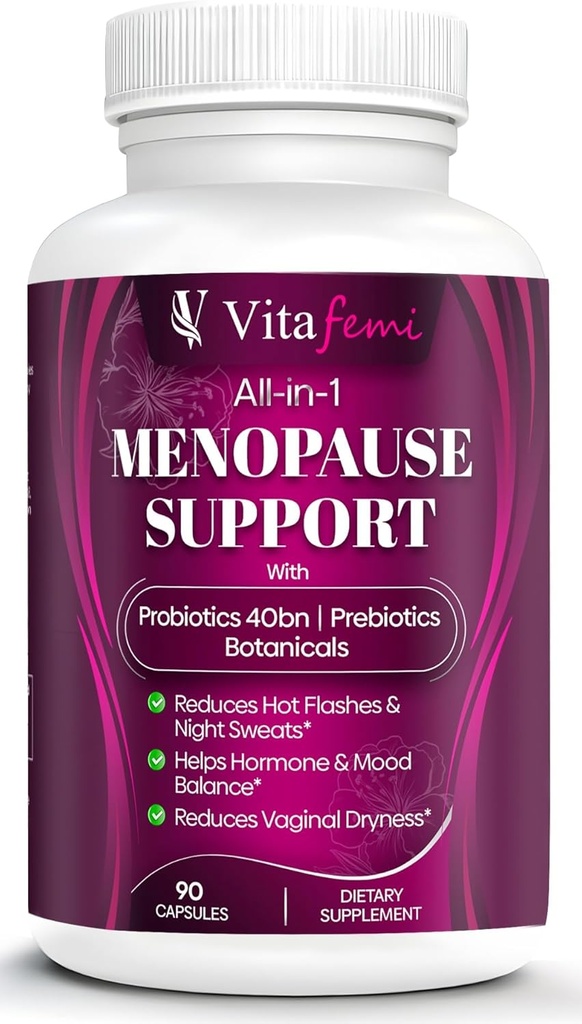 Dukungan Menopause Yang Terbaik, Proposal Menopause Menopause, Hot Flashes, Night Sweats, Hormone Saldo, Mood Swings, DIM, Black Cohosh, Dong Quai, 40Bn CFU