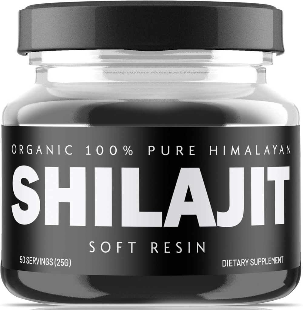 Himalaya Shilajit Resin - Organik Shilajit Suplemen Bersumber dari High Almuni- 500mg Pure Resin Alam & Fulvic Acid, 85 + Trace Minemency