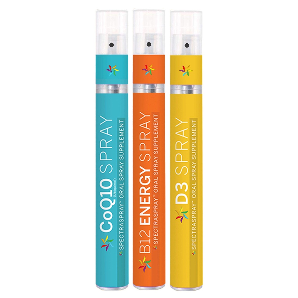 Spectraspray Vitamin Spray - Anti- Aging & Aktif Lifestyle Set (D3, B12, & COQ10)